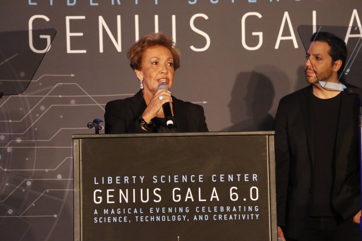 Joylette Gobel Hylick, accepting the award for her mother Katherine Johnson at Genius Gala 6.0
