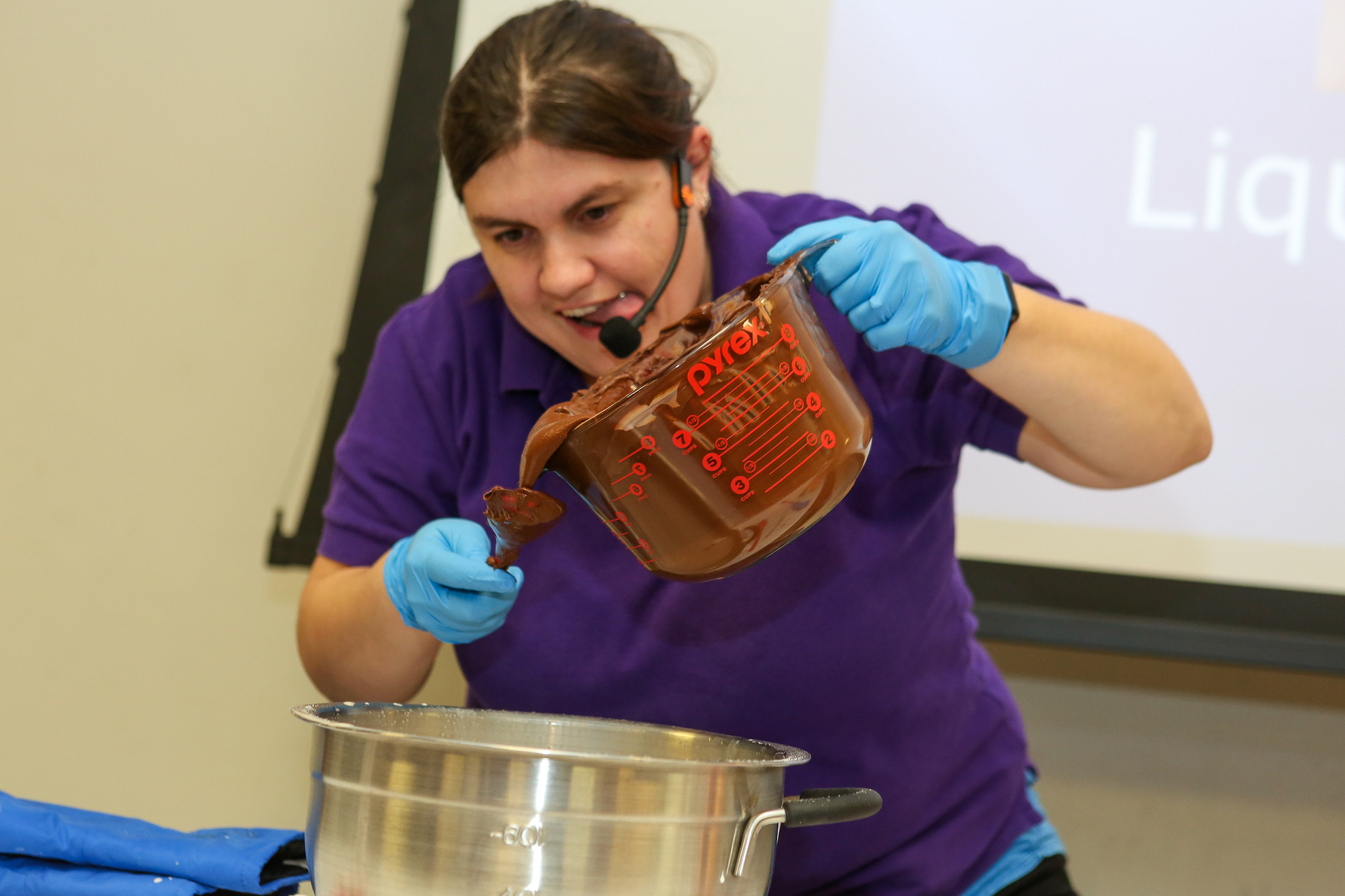 LSC team member making frozen hot chocolate