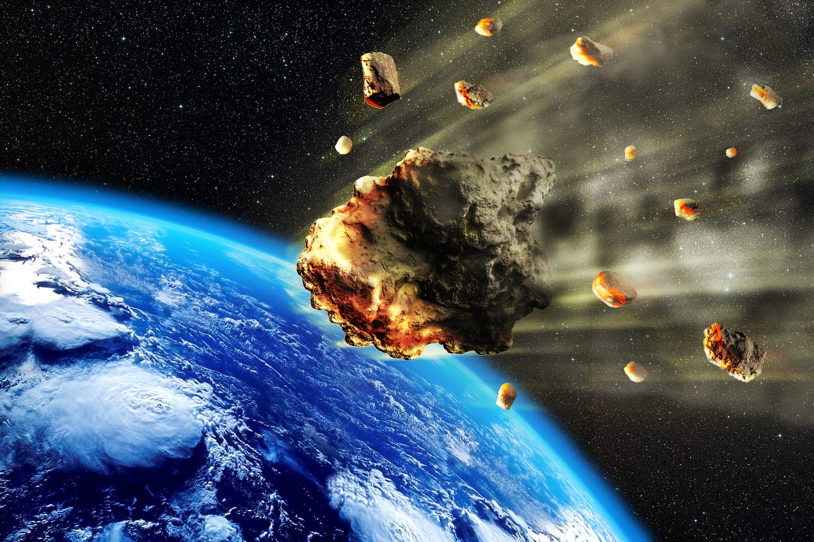 Asteroid traveling toward Earth