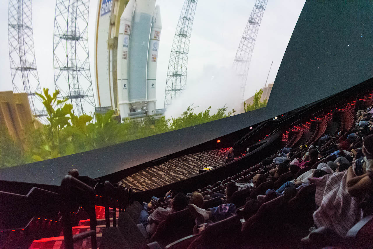 The Ariane 5 rocket that launched the JWST, on the planetarium screen