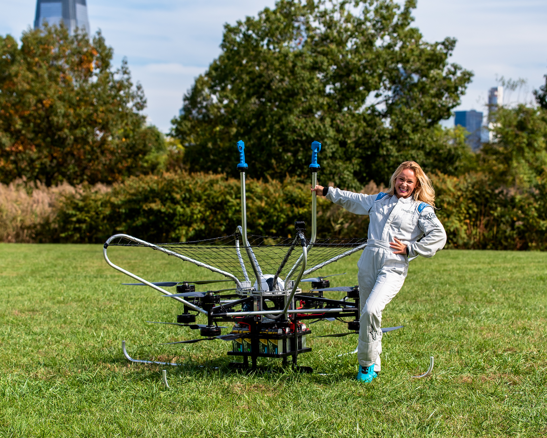 Mariah Cain and her flying machine