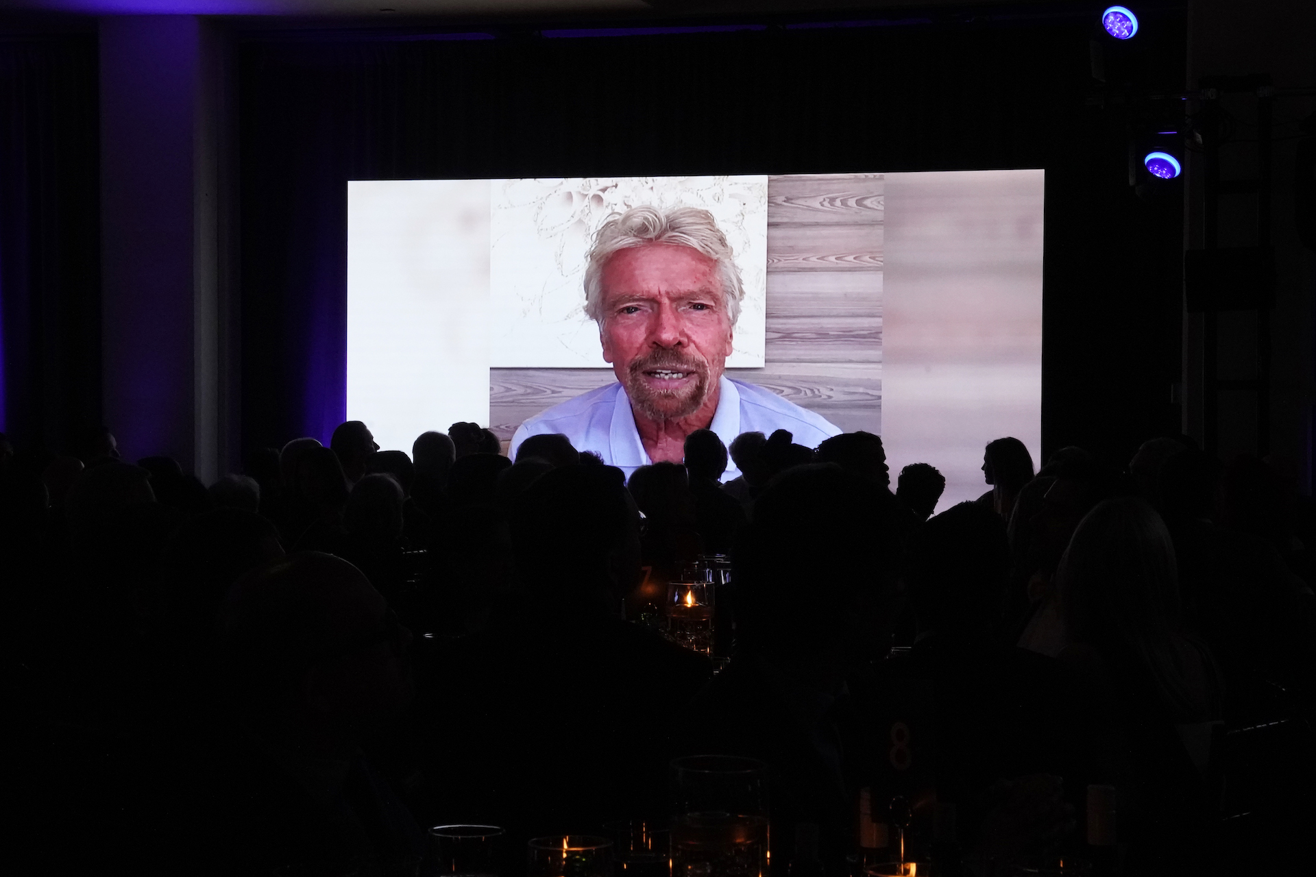 Richard Branson on screen at Genius Gala 11