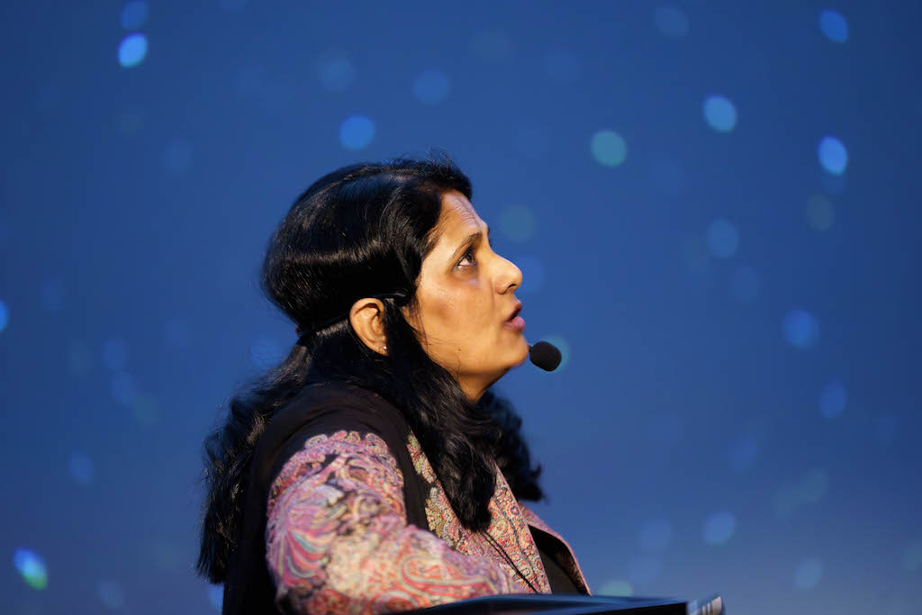 Dr. Priyamvada Natarajan in the planetarium