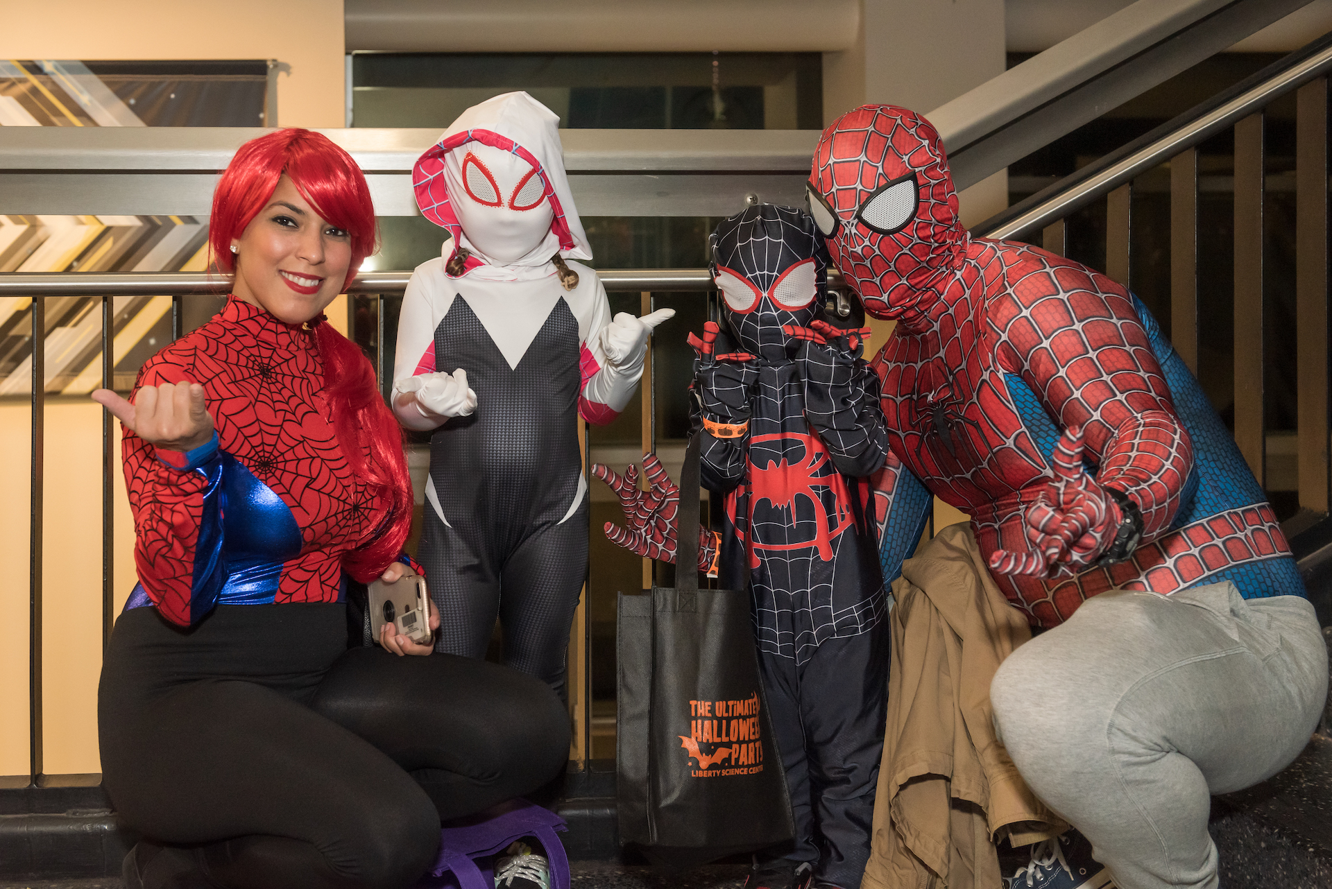 Guests in Spider-Man costumes