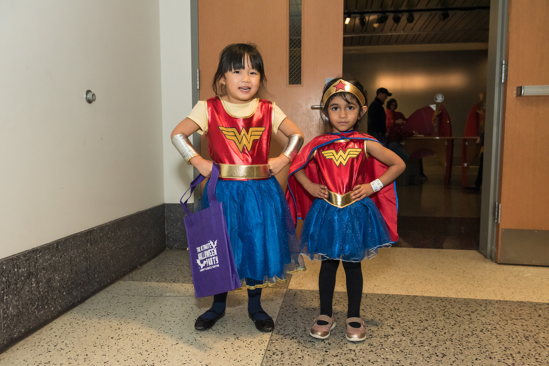 Kids in Wonder Woman costumes