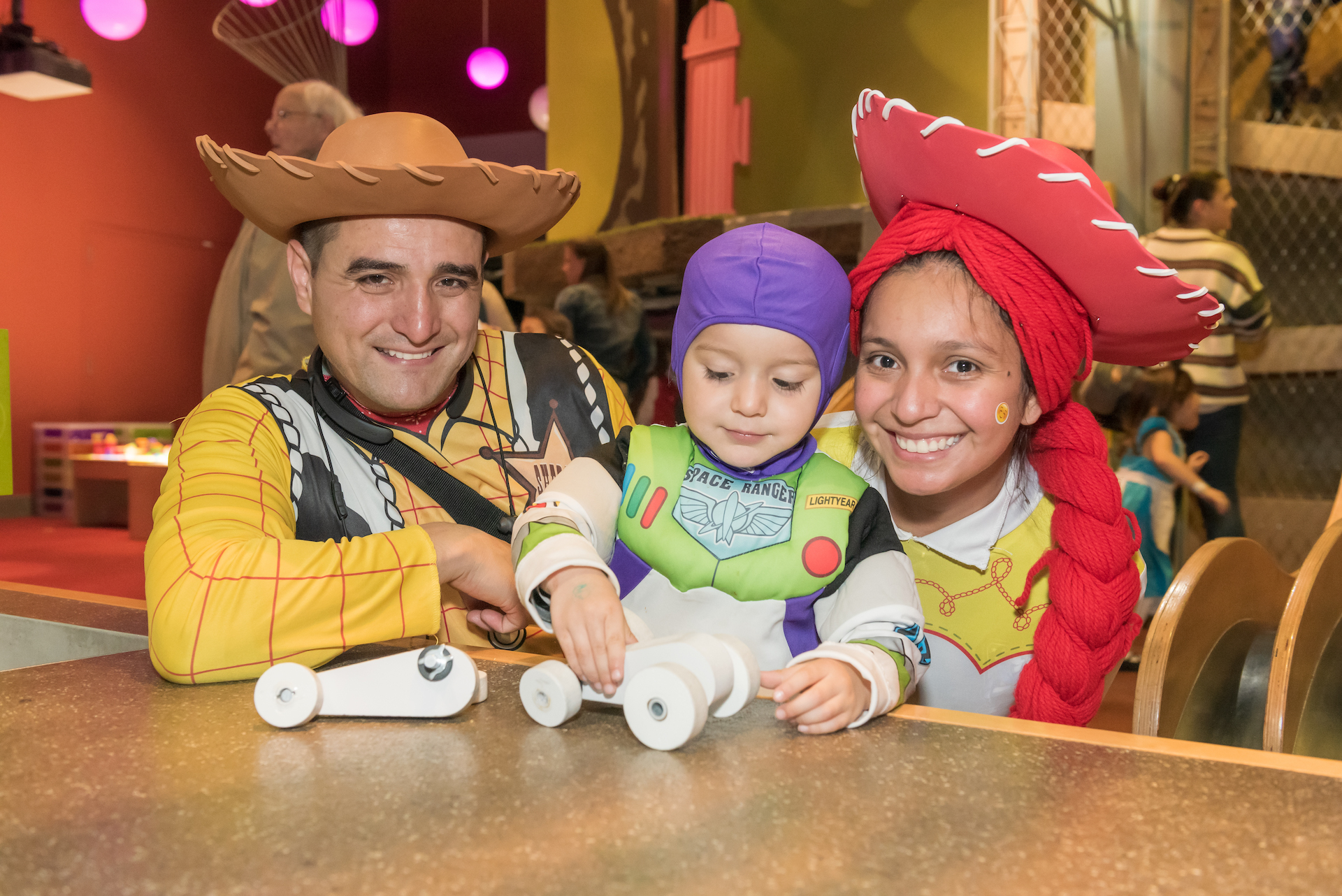 Guests in Toy Story costumes