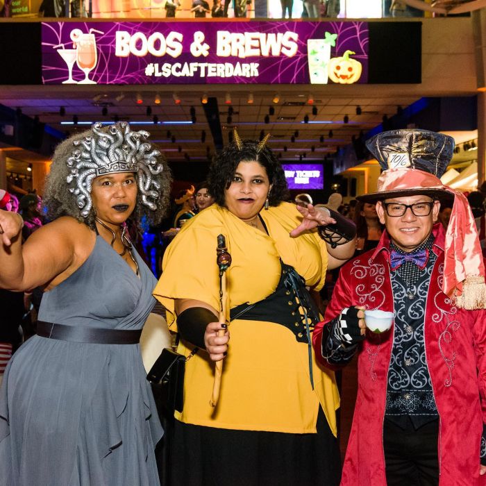 Guests in costume at LSC After Dark: Boos & Brews