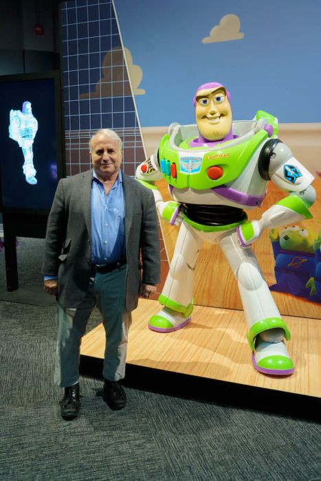 Famed Pixar animator Robert Lence with Buzz Lightyear
