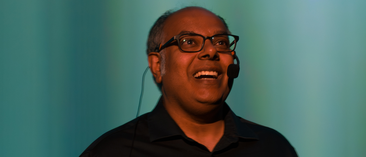 Dr. Saurabh Jha in the Jennifer Chalsty Planetarium