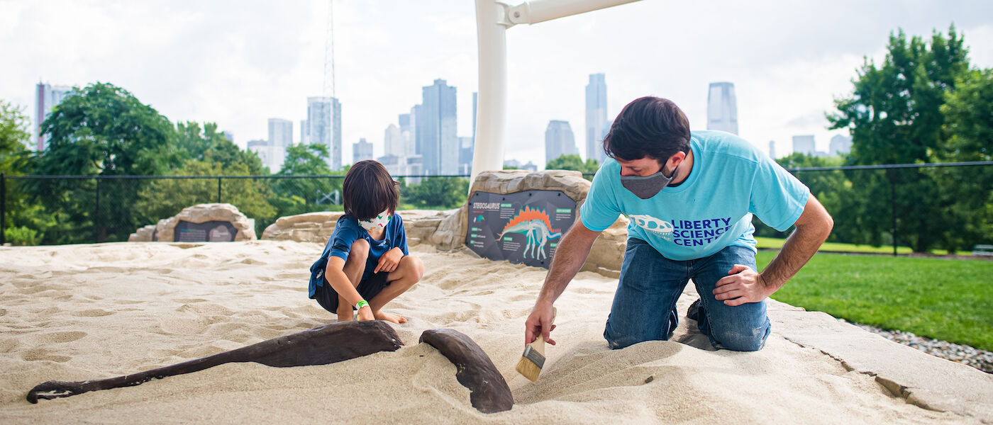 Digging for fossils in Dino Dig Adventure